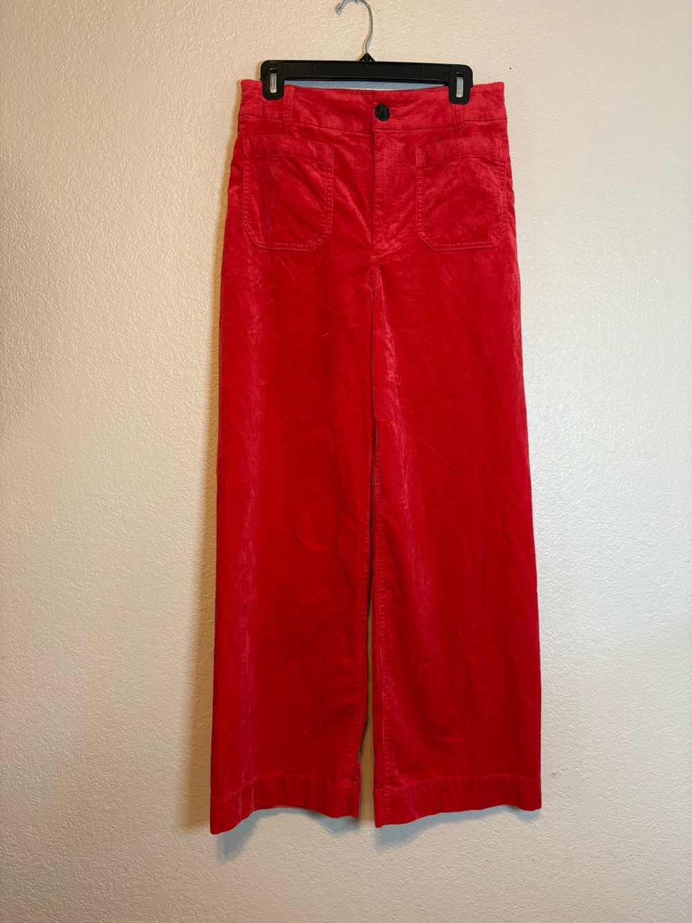 Anthropologie Maeve The Colette Cropped Wide-leg Corduroy Pants Red 29 Tall - Picture 5 of 13